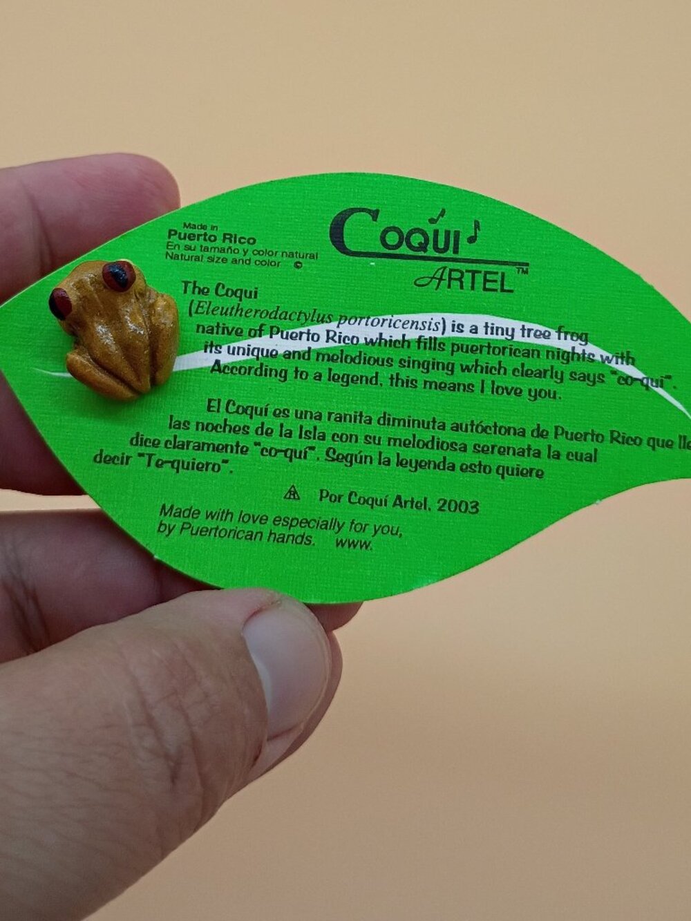 Cute Coqui Frog Pin Puerto Rico Wood 2003 Artel NWT